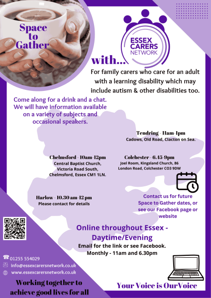 Essex map showing space tp gather locations